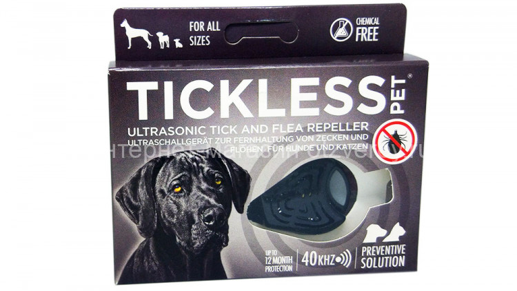 Tickless Pet - ультразвуковой отпугиватель клещей для собак черный