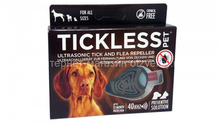 Tickless Pet - ультразвуковой отпугиватель клещей для собак коричневый