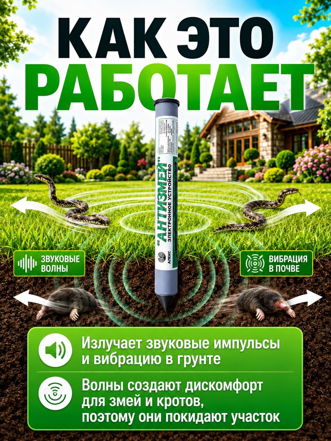 Отпугиватель змей Тайфун Антизмей