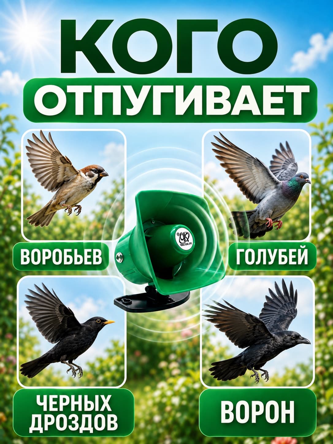 Отпугиватель птиц Чистон-АОП-2.1