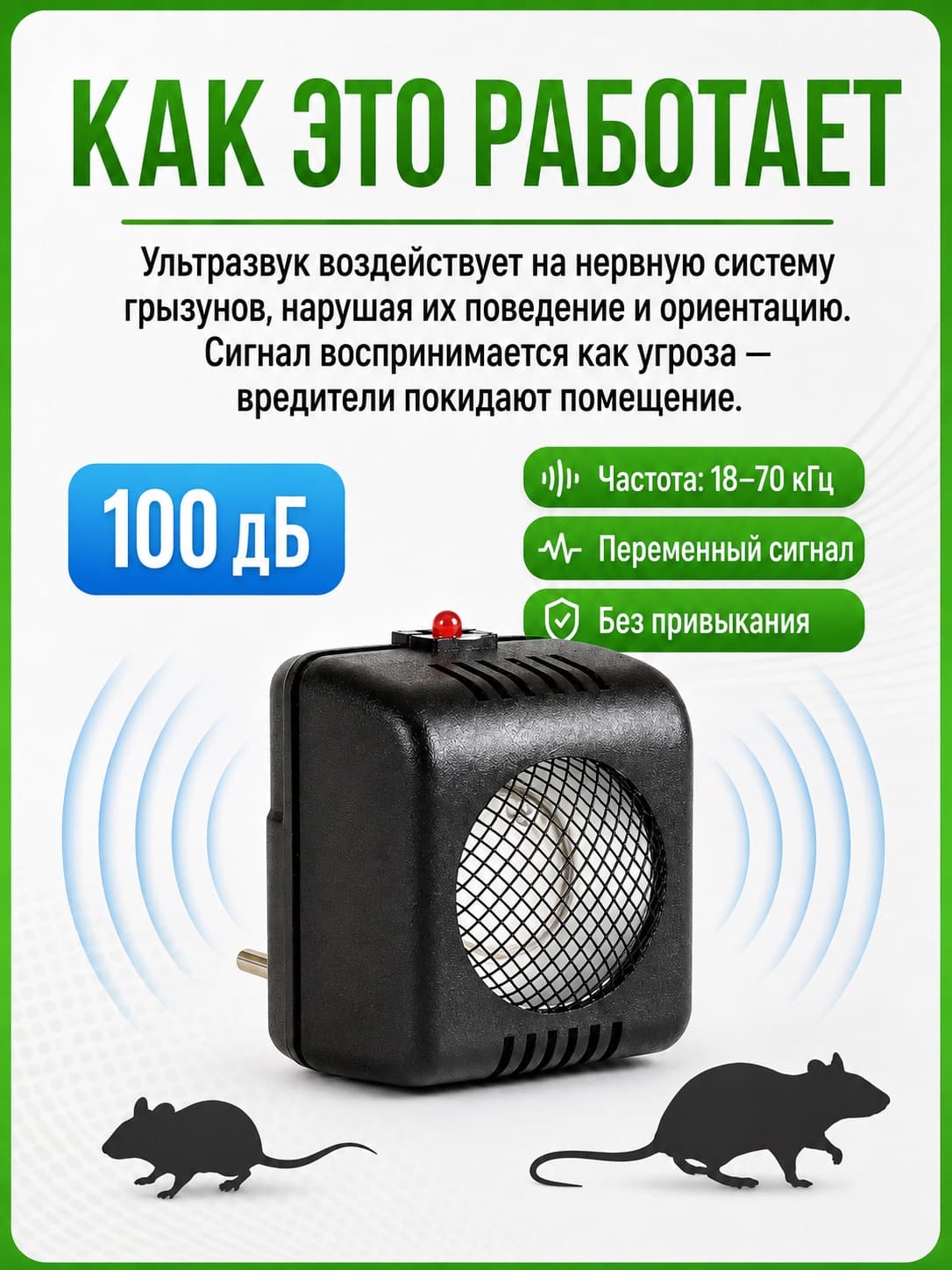 Торнадо 100 (М) - компактный отпугиватель крыс и мышей
