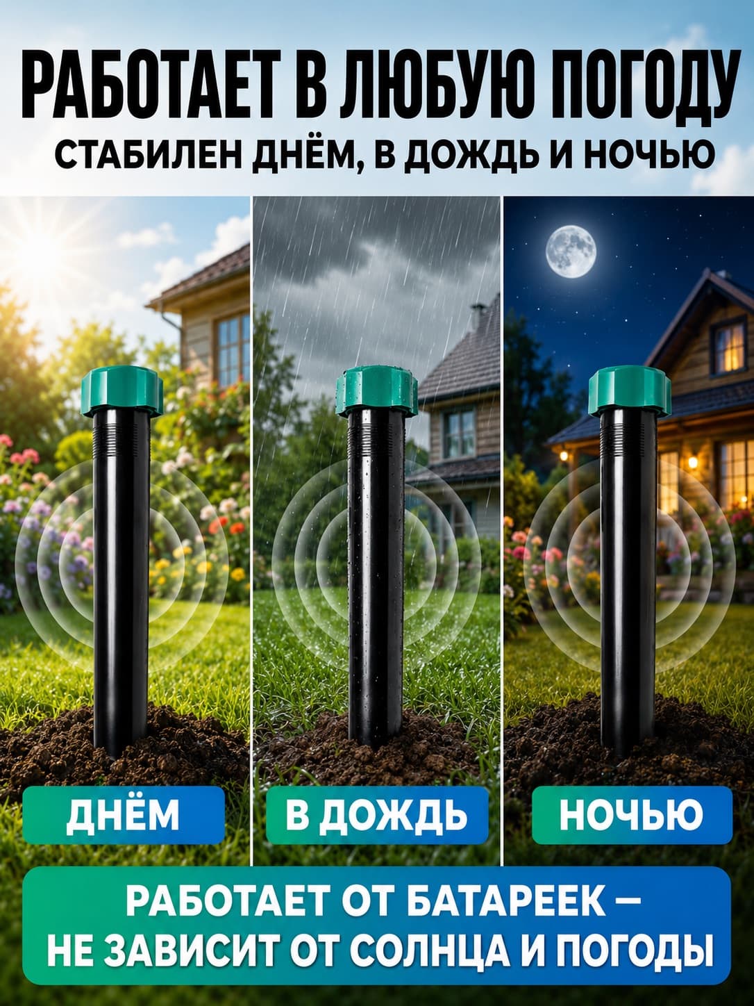 Торнадо ОЗВ.01 - отпугиватель кротов и змей с зуммером (500 кв.м.)