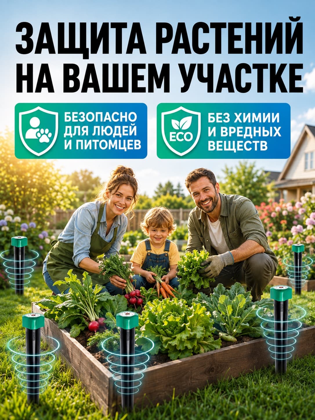 Торнадо ОЗВ.01 - отпугиватель кротов и змей с зуммером (500 кв.м.)