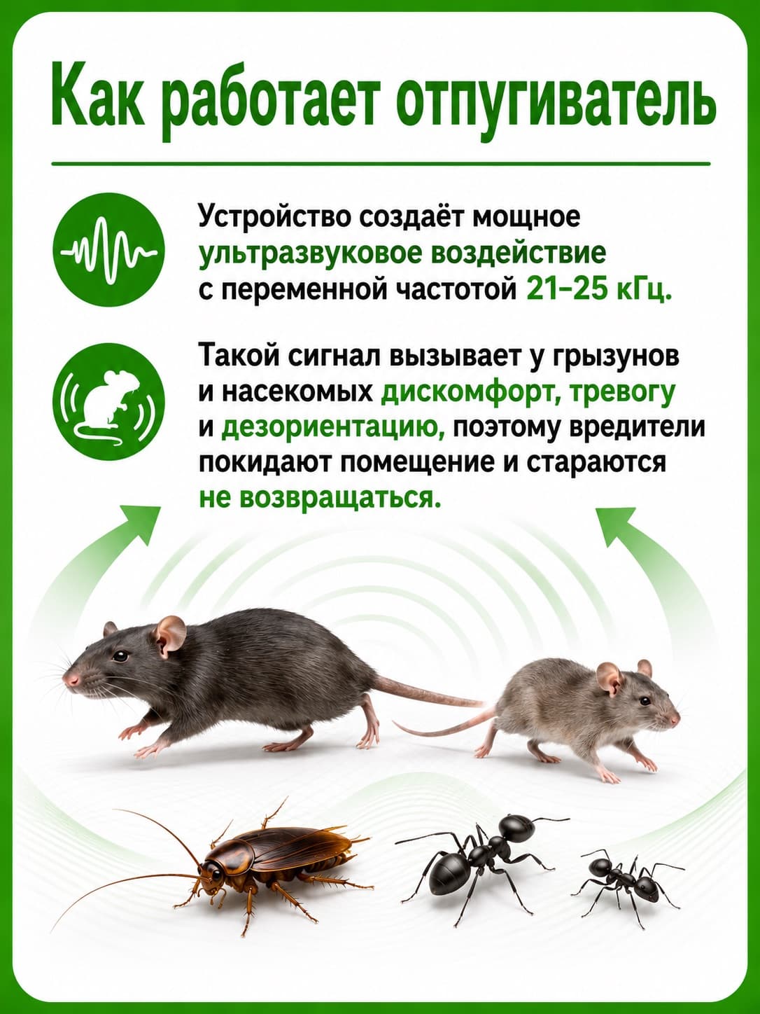 Отпугиватель тараканов, клопов и муравьев Экоснайпер LS-919