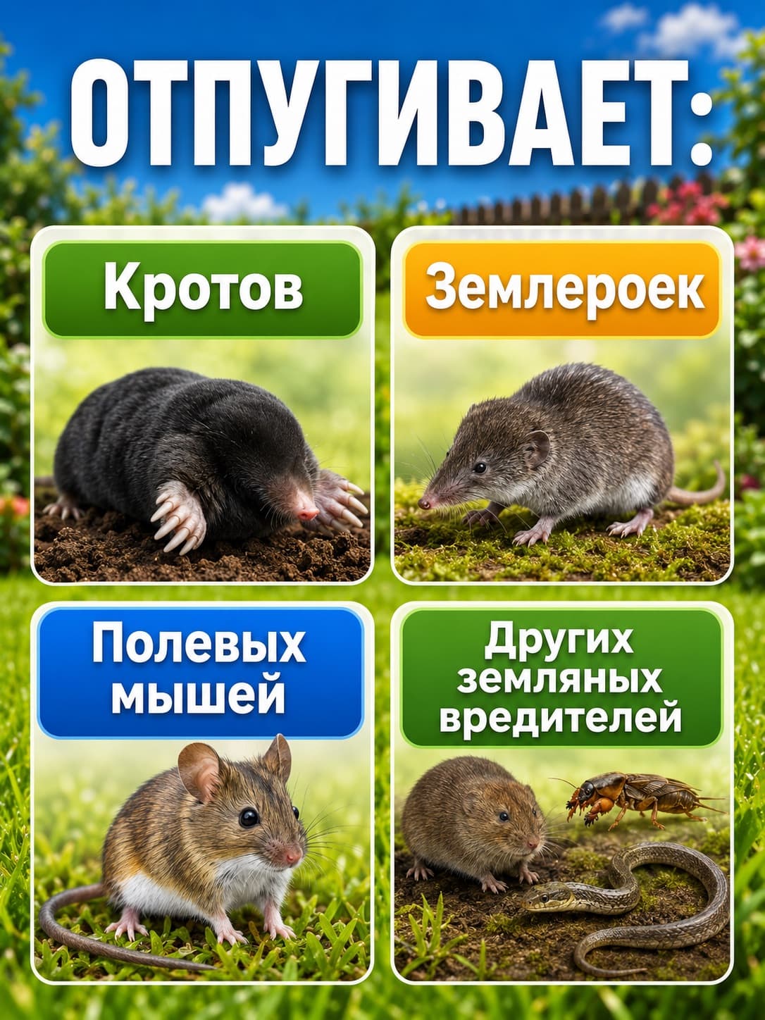 Звуковой отпугиватель кротов ЭкоСнайпер LS-997P