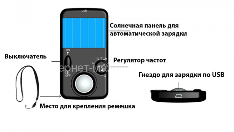 Отпугиватель насекомых на солнечной батарее 15001