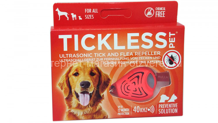 Tickless Pet - ультразвуковой отпугиватель клещей для собак красный